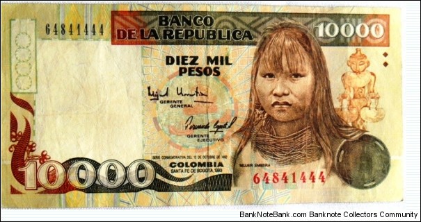 10.000 pesos P437 1993 Banknote