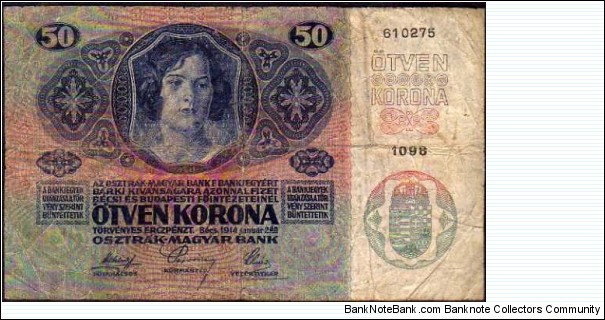 Banknote from Austria year 1914