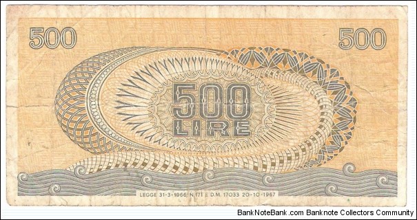 Banknote from Italy year 1967