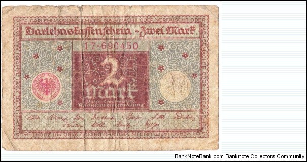 2 Mark(Weimar Republic 1920) 	 Banknote