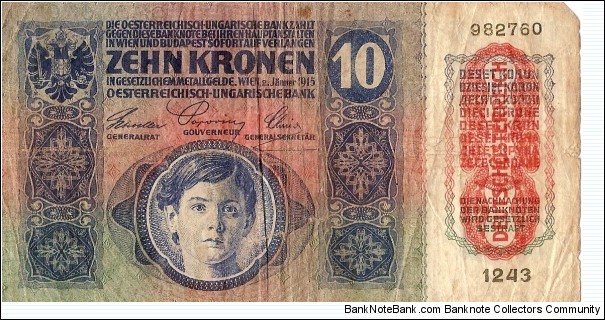 Banknote from Austria year 1915