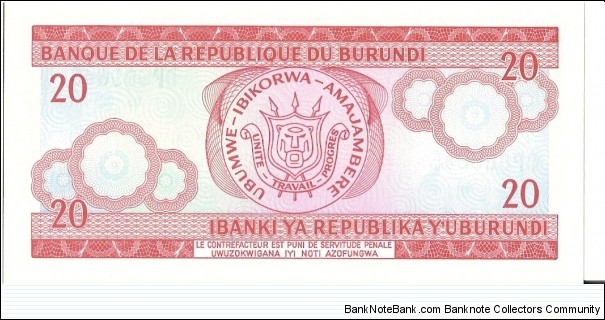 Banknote from Burundi year 2005