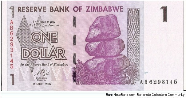 Banknote from Zimbabwe year 0