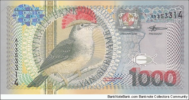 Suriname P151 (1000 gulden 1/1-2000) Banknote