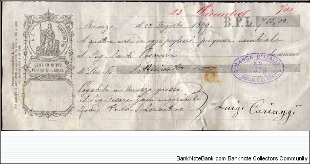 *Kingdom*__
Lire 700__
pk# NL__
Debt Securities (Promissory Note-B.P.L)__
23.08.1899__
Arezzo__s
tamp 