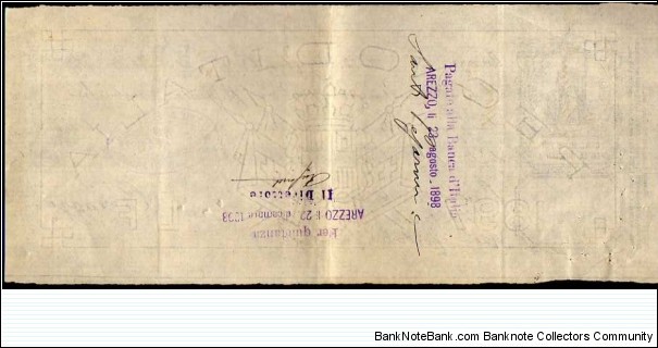 Banknote from Italy year 1898