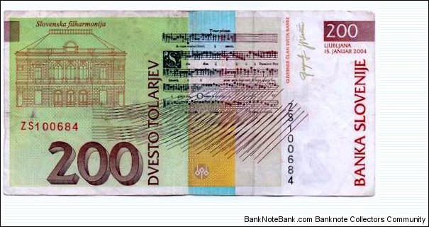 Banknote from Slovenia year 2004