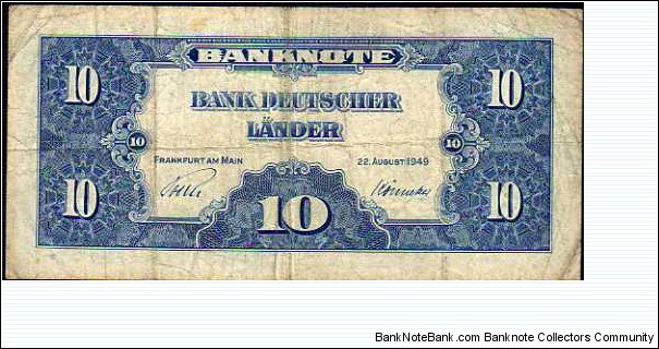 Banknote from Germany year 1949