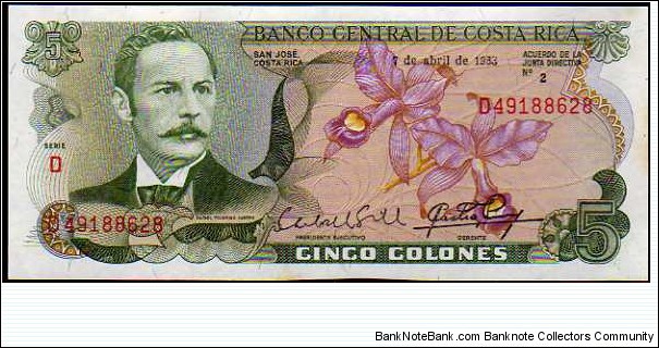 5 Colones__
pk# 236 d__
07.04.1983 Banknote