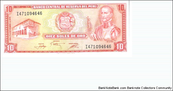 10 Soles de Oro Banknote
