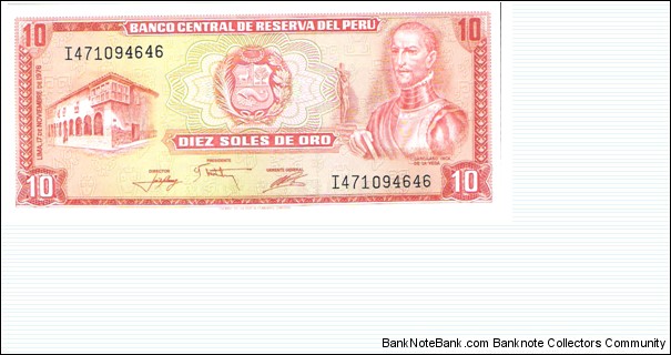 10 Soles de Oro Banknote