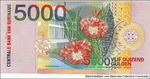 Banknote from Suriname year 2000