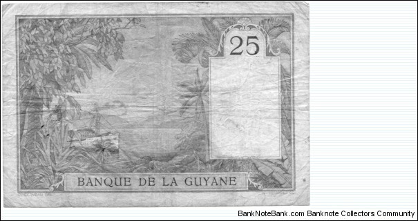 Banknote from French Guiana year 1933