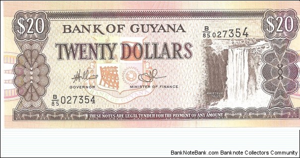 P30f - 20 Dollars
Printer - DLR
Sign 14
GOVERNOR - Lawrence Williams and MINISTER of FINANCE - Ashni Singh Banknote