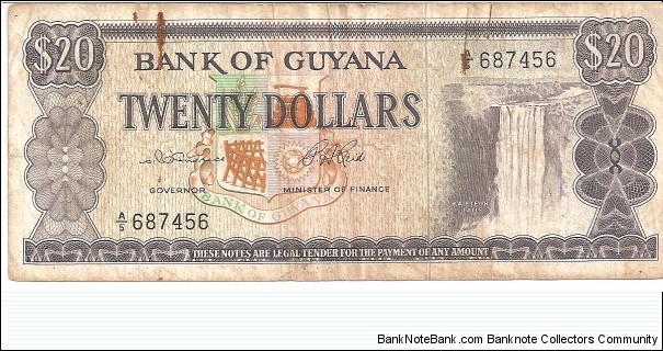 P24b - 20 Dollars
Sign 2
GOVERNOR - William Peter D Andrade and MINISTER of FINANCE - Ptolemy Alexander Reid Banknote