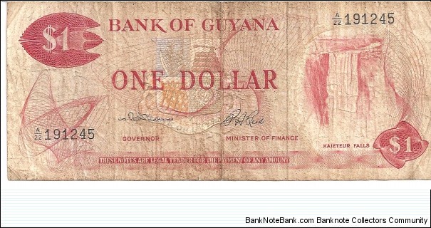 P21b - 1 Dollar
Sign 2 
GOVERNOR - William Peter D Andrade and MINISTER of FINANCE - Ptolemy Alexander Reid Banknote