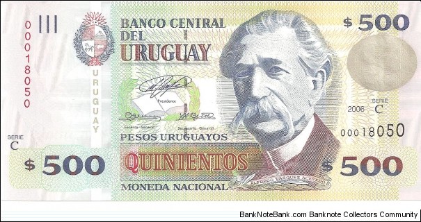 P90a - 500 Pesos Uruguayos
Series - C Banknote