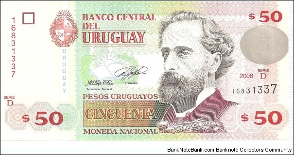 P87a - 50 Pesos Uruguayos
Series - D Banknote