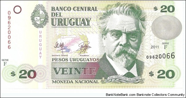 P86b - 20 Pesos Uruguayos
Series - F Banknote