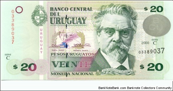P83a - 20 Pesos Uruguayos 
Series - C Banknote