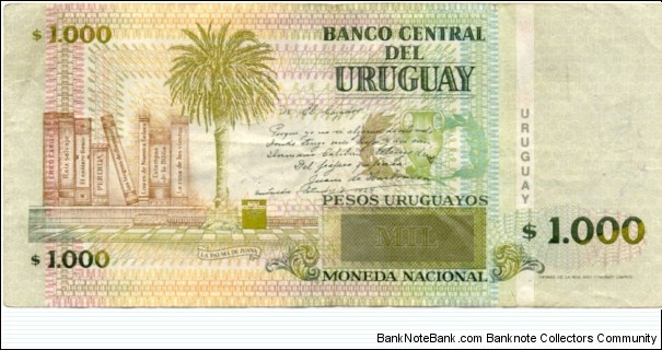 Banknote from Uruguay year 1995