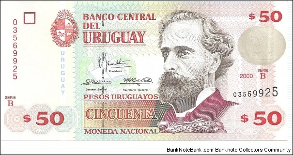 P75b - 50 Pesos Uruguayos 
Series - B Banknote