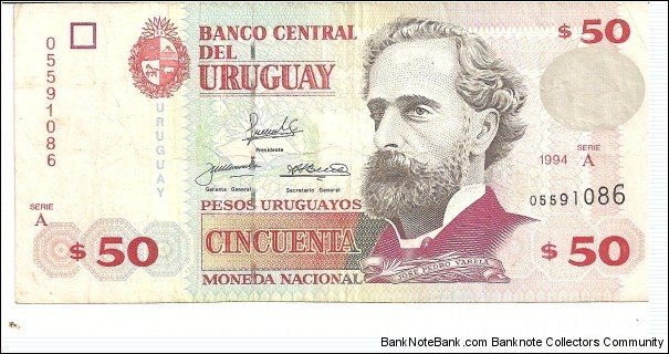 P75a - 50 Pesos Uruguayos 
Series - A Banknote
