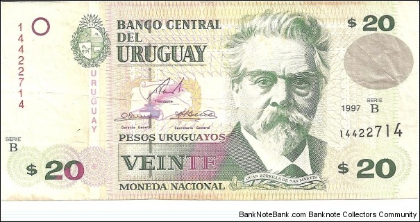 P74b - 20 Pesos Uruguayos 
Series - B Banknote