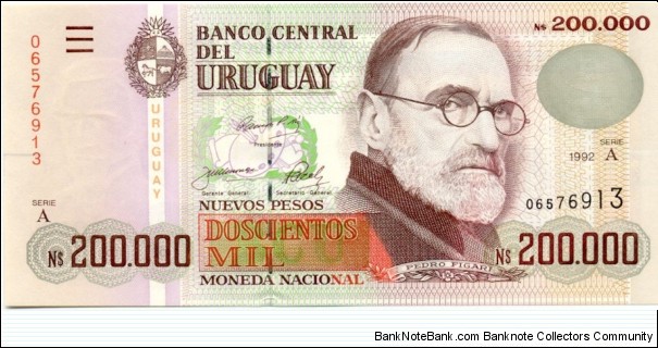 P72a - 200,000 Nuevos Pesos
Series - A Banknote