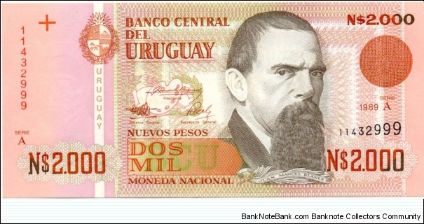 P68a - 2,000 Nuevos Pesos 
Series - A Banknote