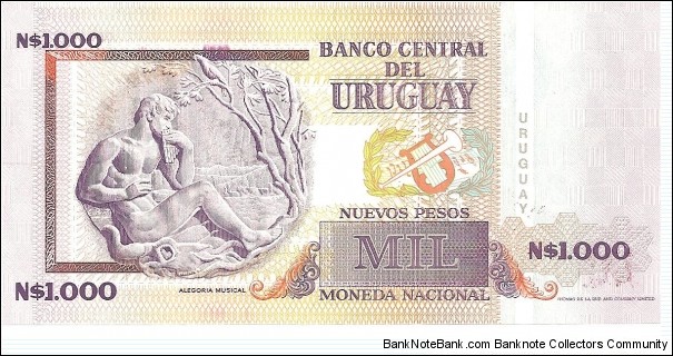 Banknote from Uruguay year 1989