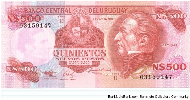 P63Aa - 500 Nuevos Pesos 
Series - D Banknote