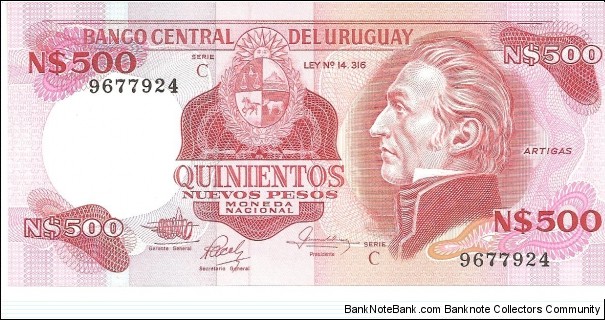 P63b - 500 Nuevos Pesos 
Series - C Banknote