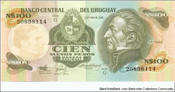 P62Aa - 100 Nuevos Pesos 
Series - G Banknote