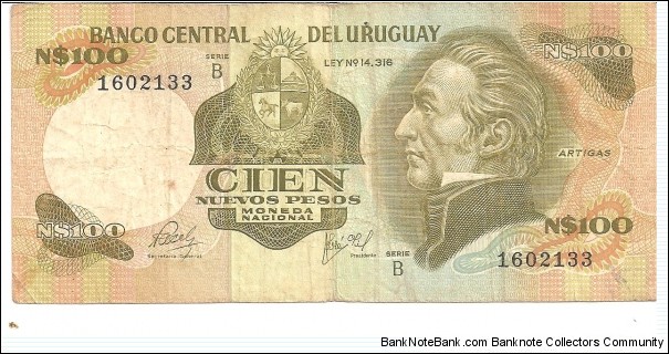 P62a - 100 Nuevos Pesos 
Series - B Banknote
