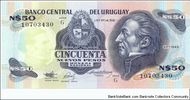 P61Aa - 50 Nuevos Pesos 
Series - G Banknote