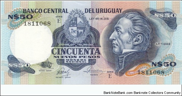 P61d - 50 Nuevos Pesos 
Series - E Banknote