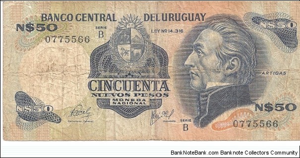 P61a - 50 Nuevos Pesos 
Series - B Banknote