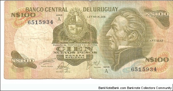 P60a - 100 Nuevos Pesos 
Series - A Banknote
