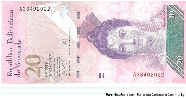 P91a - 20 Bolivares - 20.03.2007 Banknote