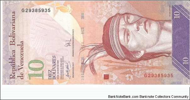 P90 - 10 Bolivares - 20.03.2007 Banknote