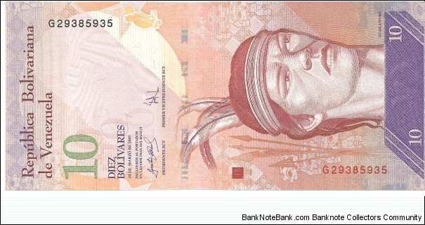 P90 - 10 Bolivares - 20.03.2007 Banknote