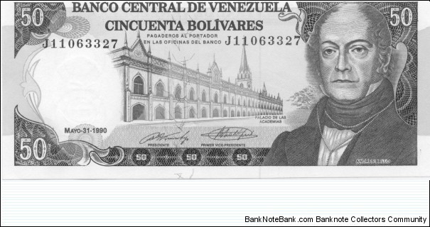 P72a - 50 Bolivares - 31.05.1990 Banknote