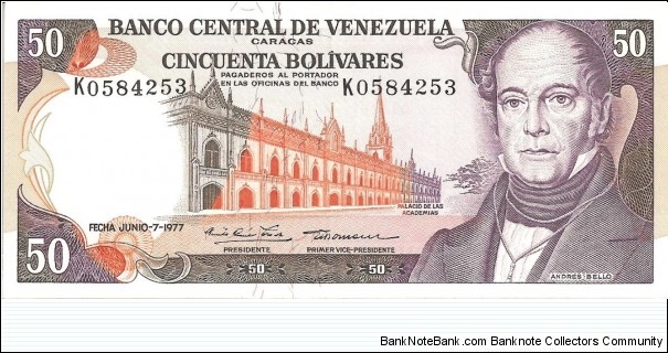 P54d - 50 Bolivares - 07.06.1977 Banknote