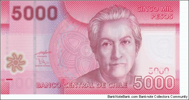 Chile P163 (5000 escudos 2009) (Polymer) Banknote