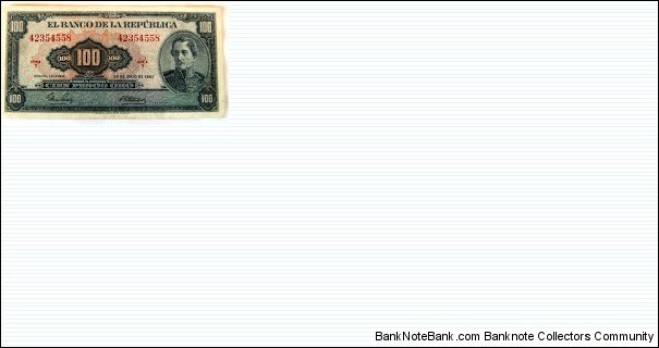 COLOMBIA BANKNOTE P403- CAT 548 Banknote