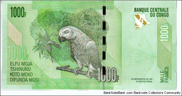Banknote from Congo year 2012