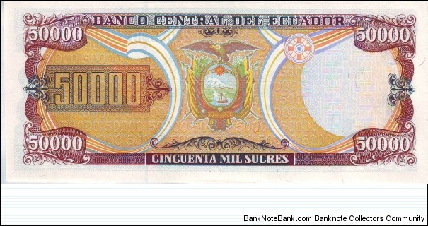 Banknote from Ecuador year 1999