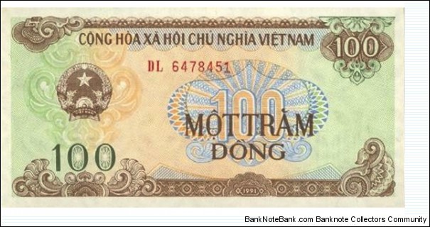 1991 Vietnam 100 Dong Banknote