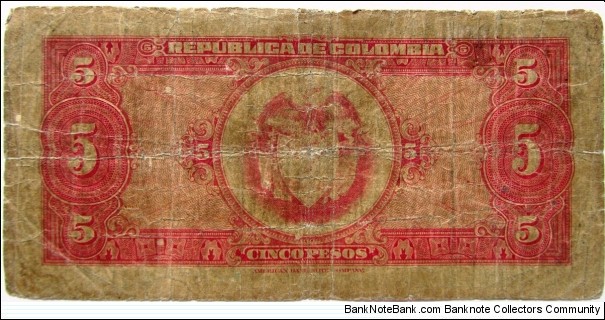 Banknote from Colombia year 1938
